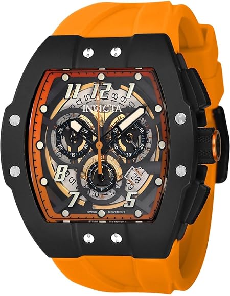 何かカッコいい オレンジバンドのクロノグラフ インビクタ 腕時計